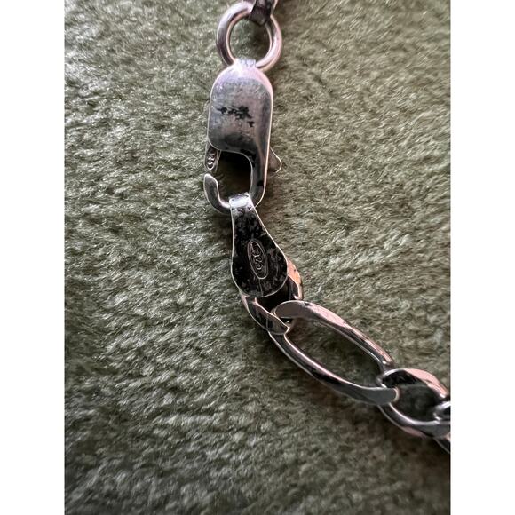 10” Sterling Silver 925 Italy Figaro Anklet – 3mm Chain – Unisex Vintage - Picture 9 of 12